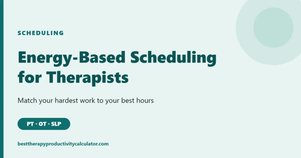 Energy-based scheduling for therapists: matching demanding sessions to your best hours