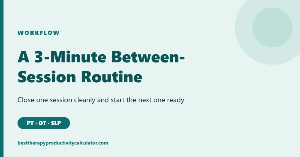 Therapy session transition routine: a 3-minute routine between patients
