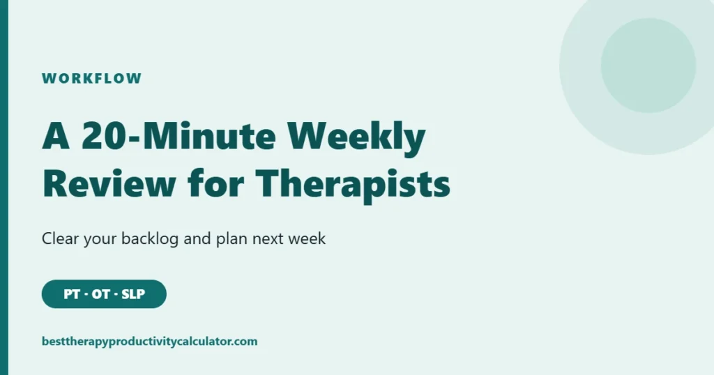 Weekly review for therapists: a 20-minute routine to clear backlog and plan the week